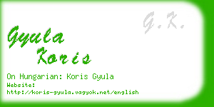 gyula koris business card